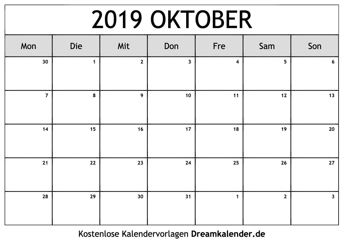 Kalender Oktober  Kalender Plan
