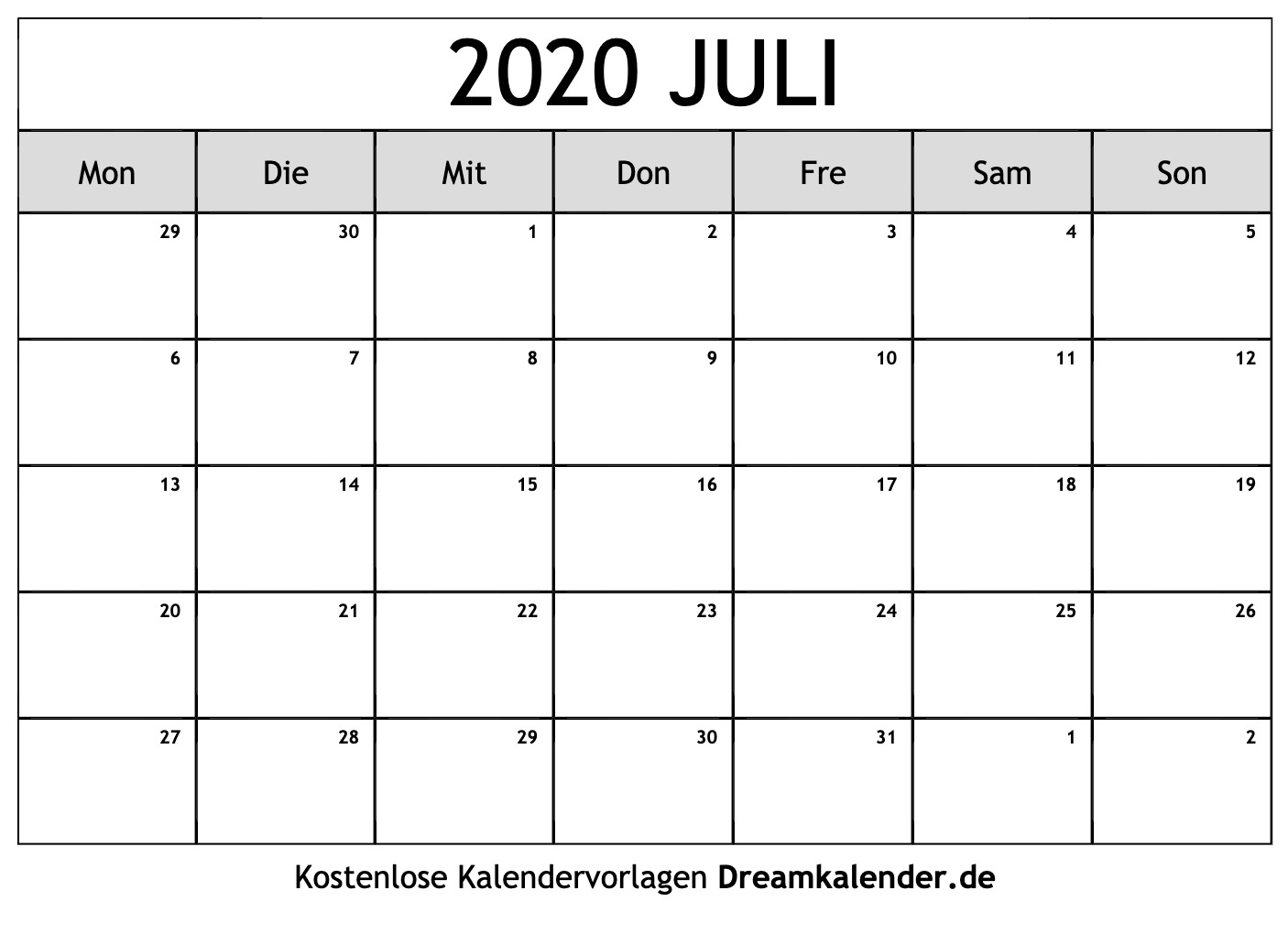  Kalender Juli  2022