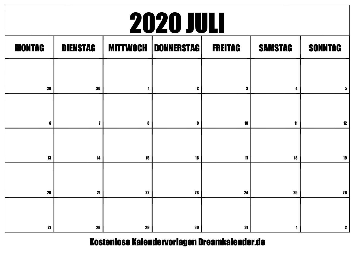 Inspirasi 21 Kalender Juli 2020