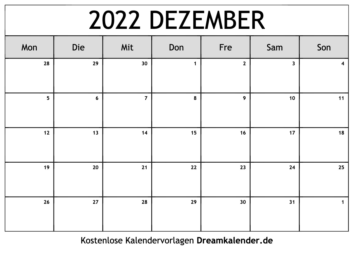  Kalender  Dezember  2022
