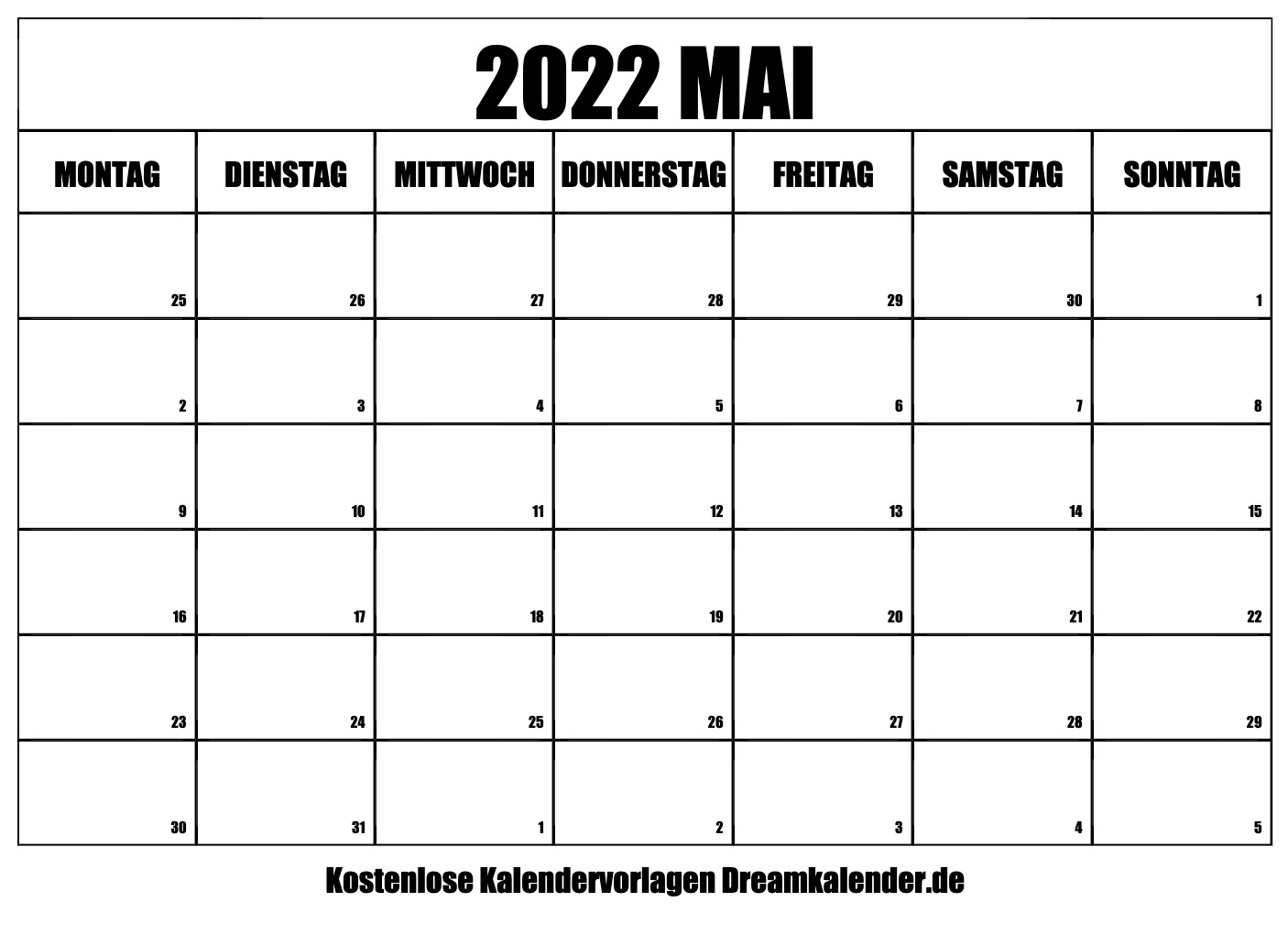 Kalender Mai  2022 