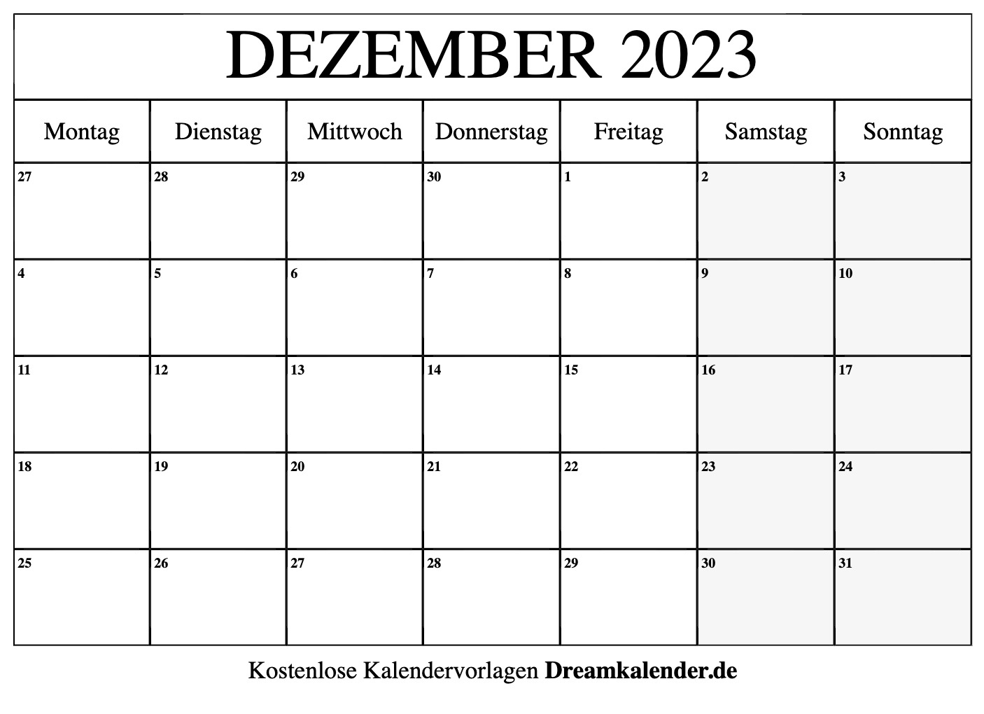  Kalender Dezember 2023 