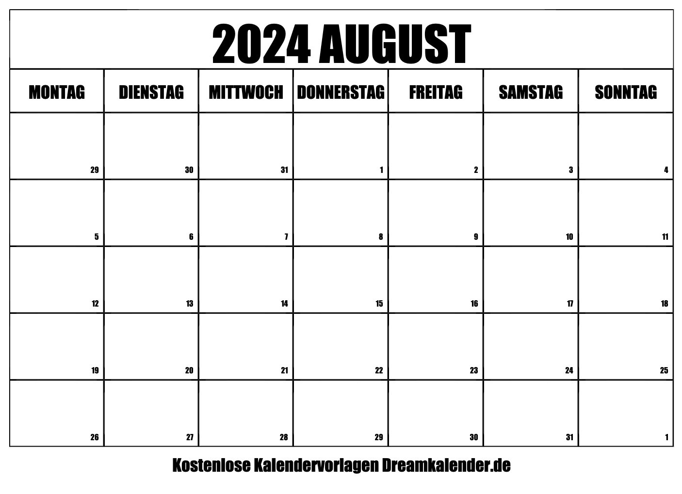 Kalender August 2024