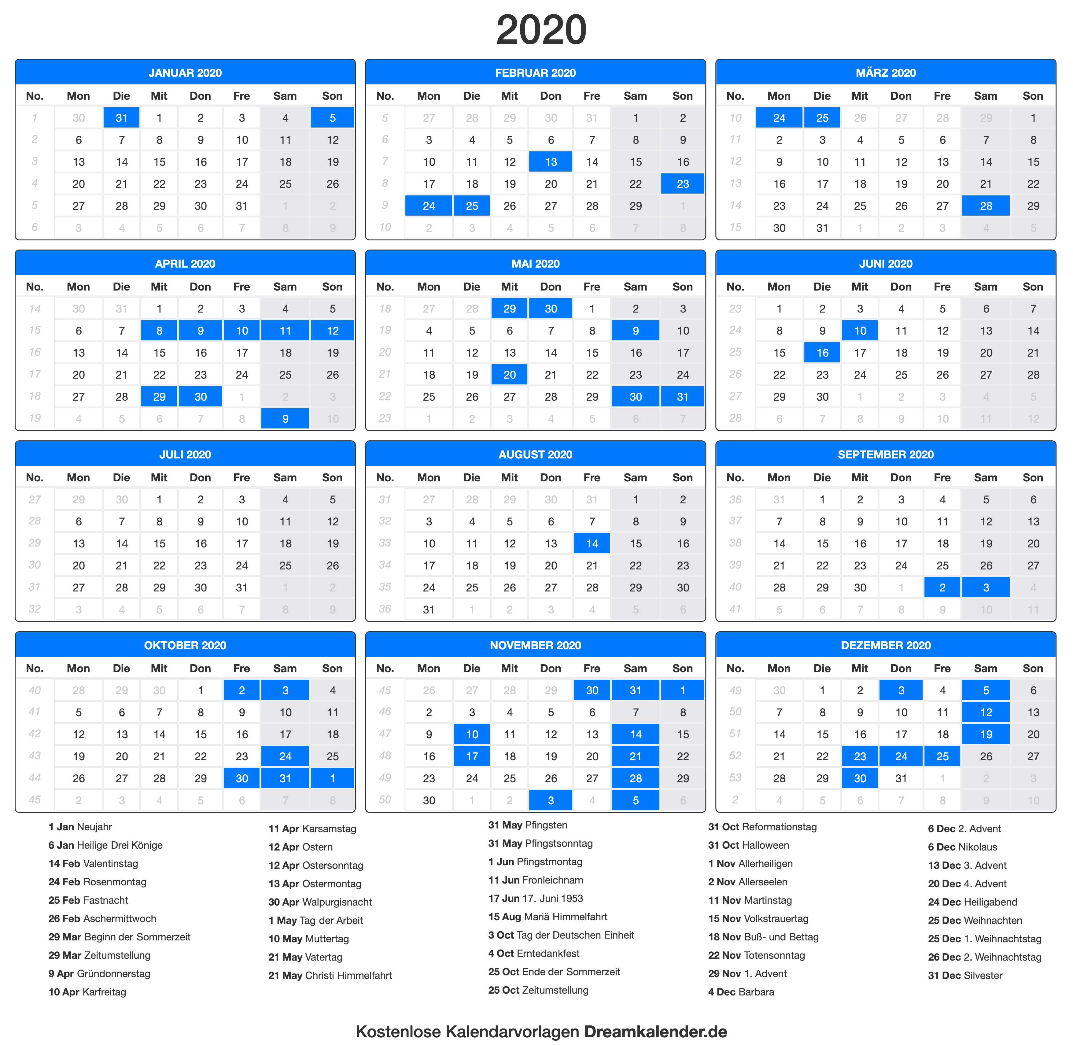 Kalender 2020