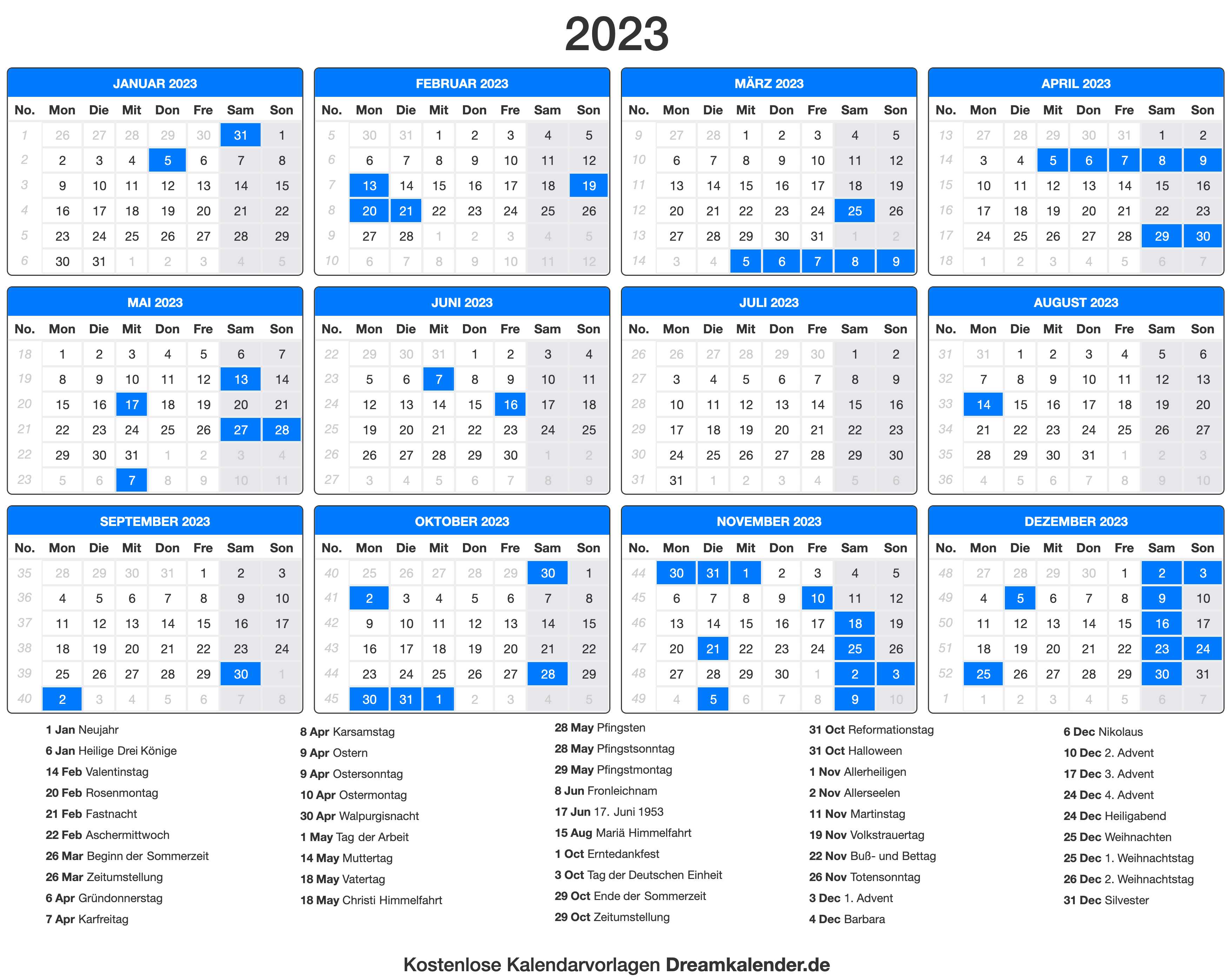 Kalender 2023