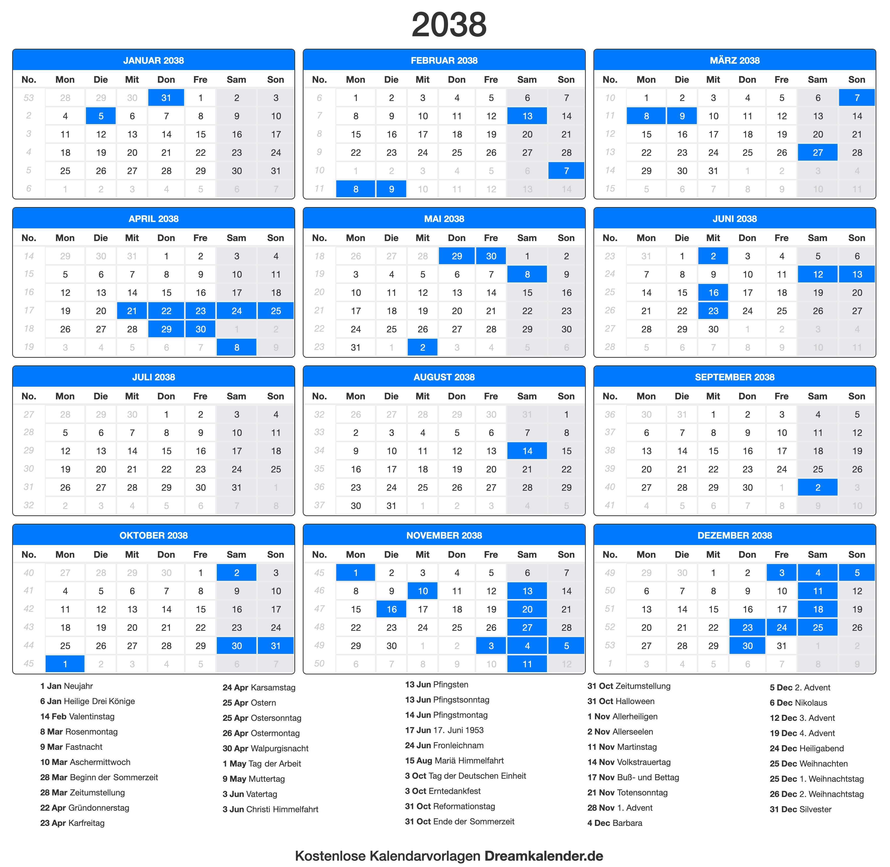 Kalender 2038